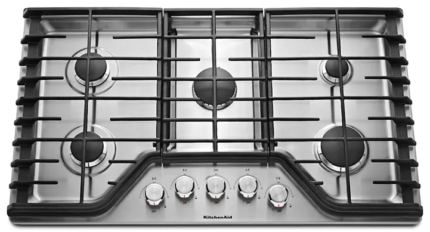 KitchenAid 36″ 5-Burner Gas Cooktop KCGS356ESS | Free US Shipping