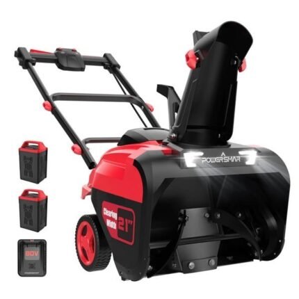 PowerSmart 80V 21″ Cordless Snow Blower with 2 | Free US Shipping