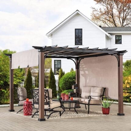 Sunjoy 11 x 11 ft Metal Pergola with Adjustable | Free US Shipping